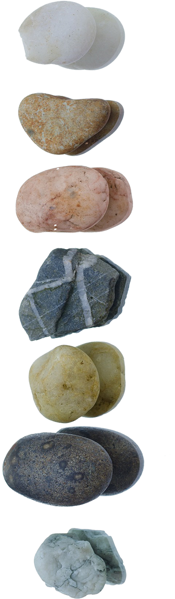 Assorted Spa Stones Vertical Display PNG Image