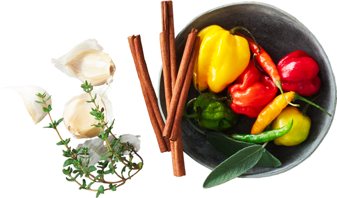 Assorted Spicesand Herbs PNG Image