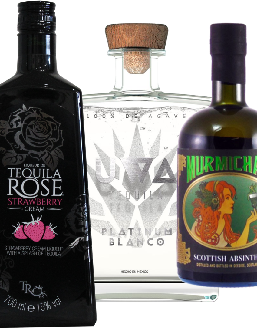 Assorted Spiritsand Tequila Bottles PNG Image