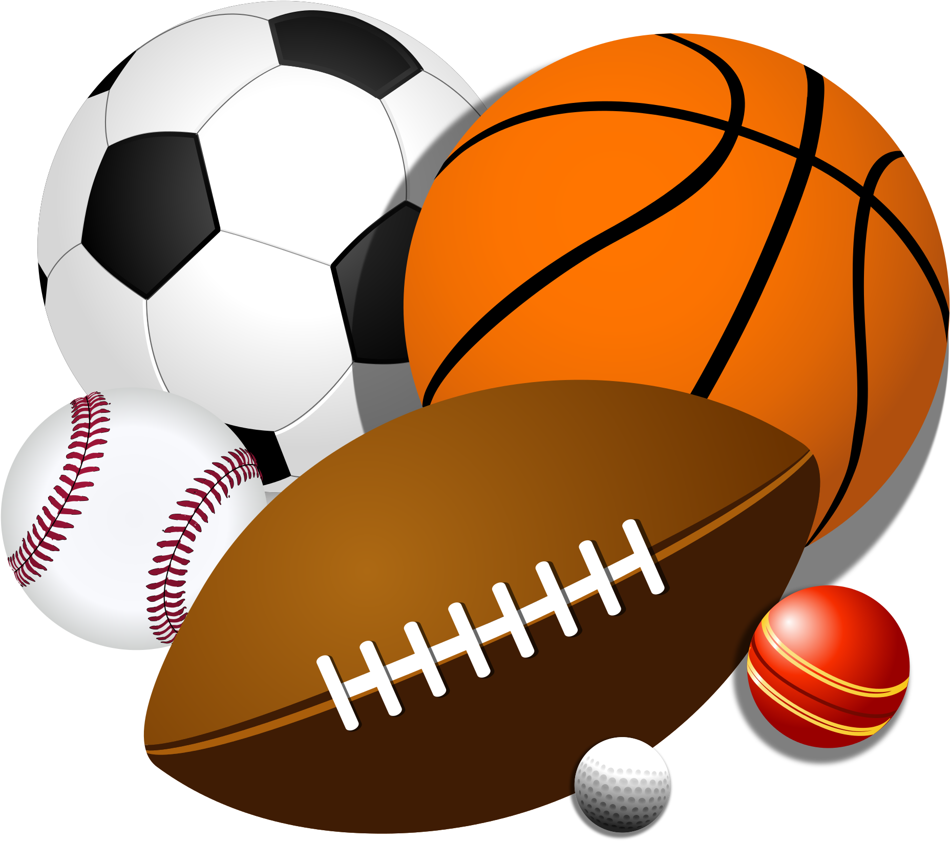 Assorted Sports Balls Clipart PNG Image