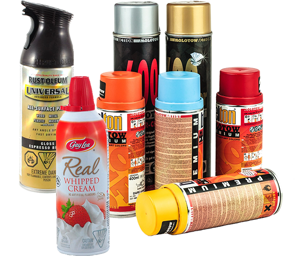 Assorted Spray Paint Cans Collection PNG Image