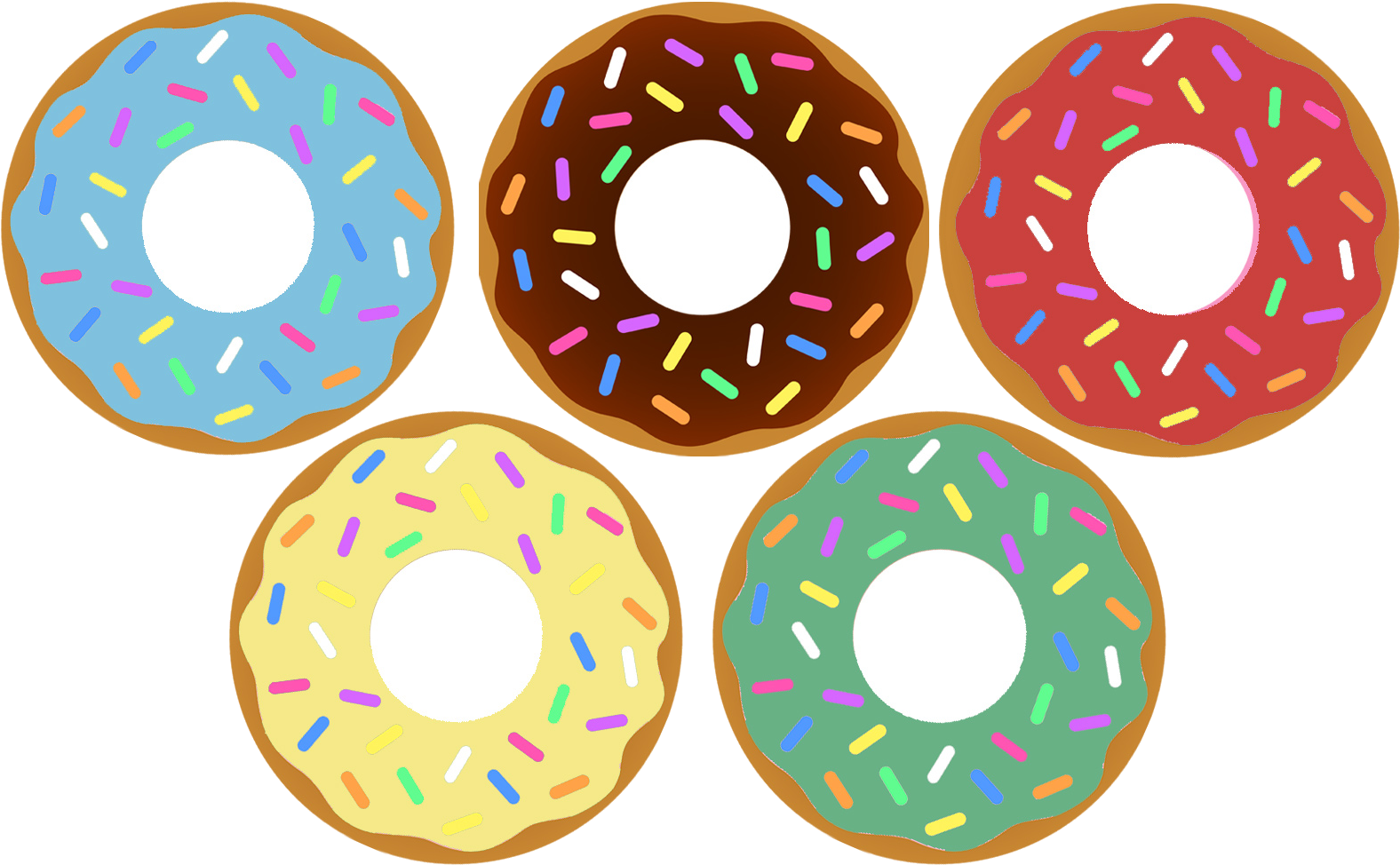 Assorted Sprinkled Doughnuts Illustration PNG Image