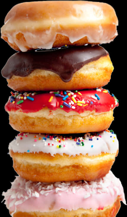 Assorted Stacked Donuts PNG Image