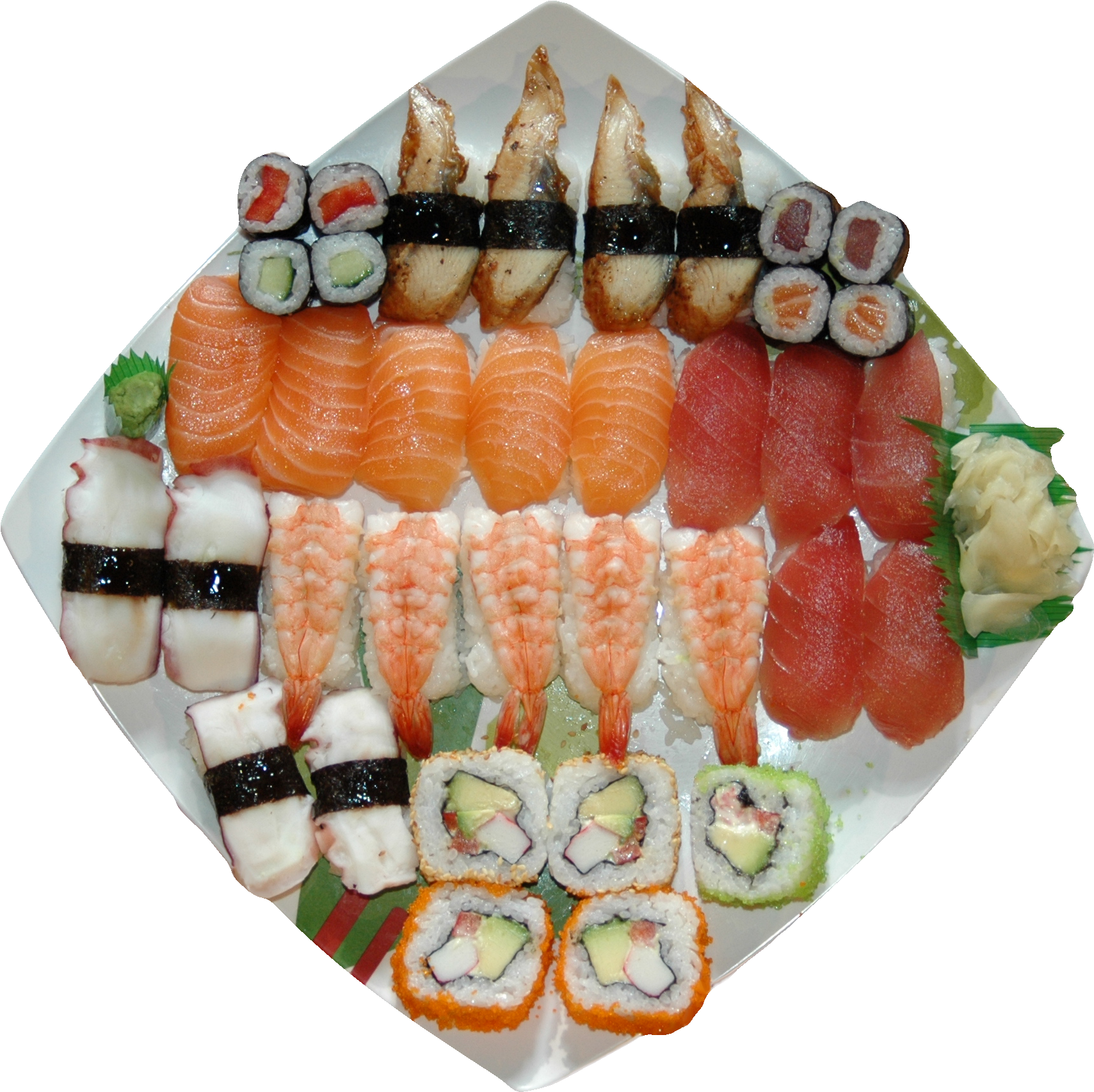 Assorted Sushi Platter PNG Image