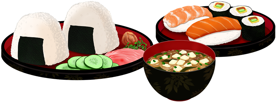 Assorted Sushi Selection PNG Image