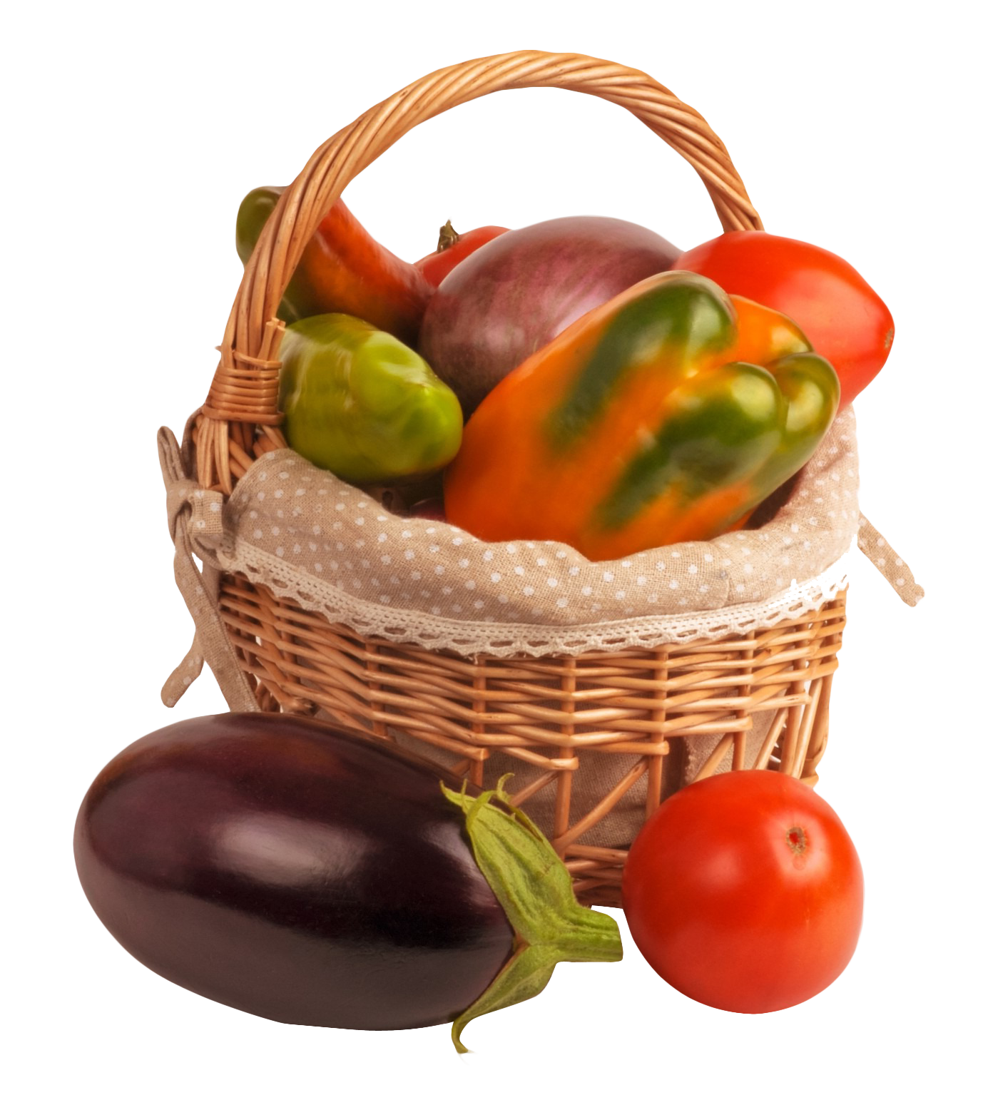 Assorted Vegetablesin Basket PNG Image