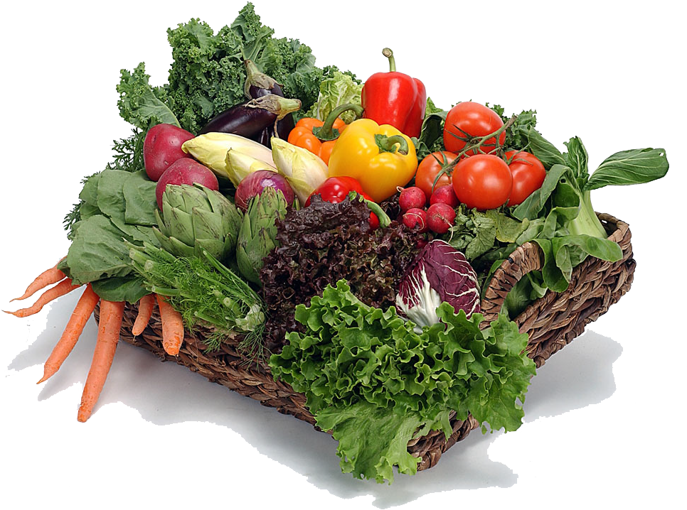 Assorted Vegetablesin Basket PNG Image