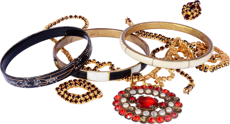 Assorted Vintage Jewelry Collection PNG Image