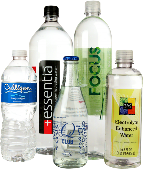 Assorted Water Bottles Collection PNG Image