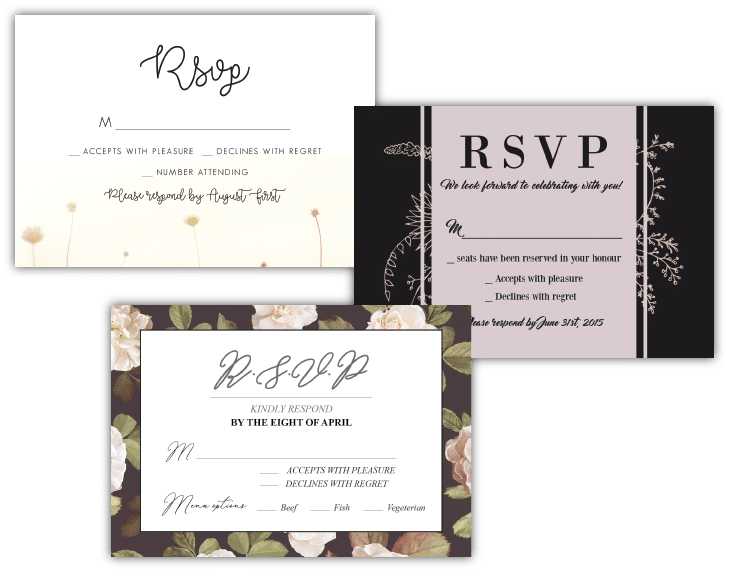 Assorted Wedding R S V P Cards PNG Image