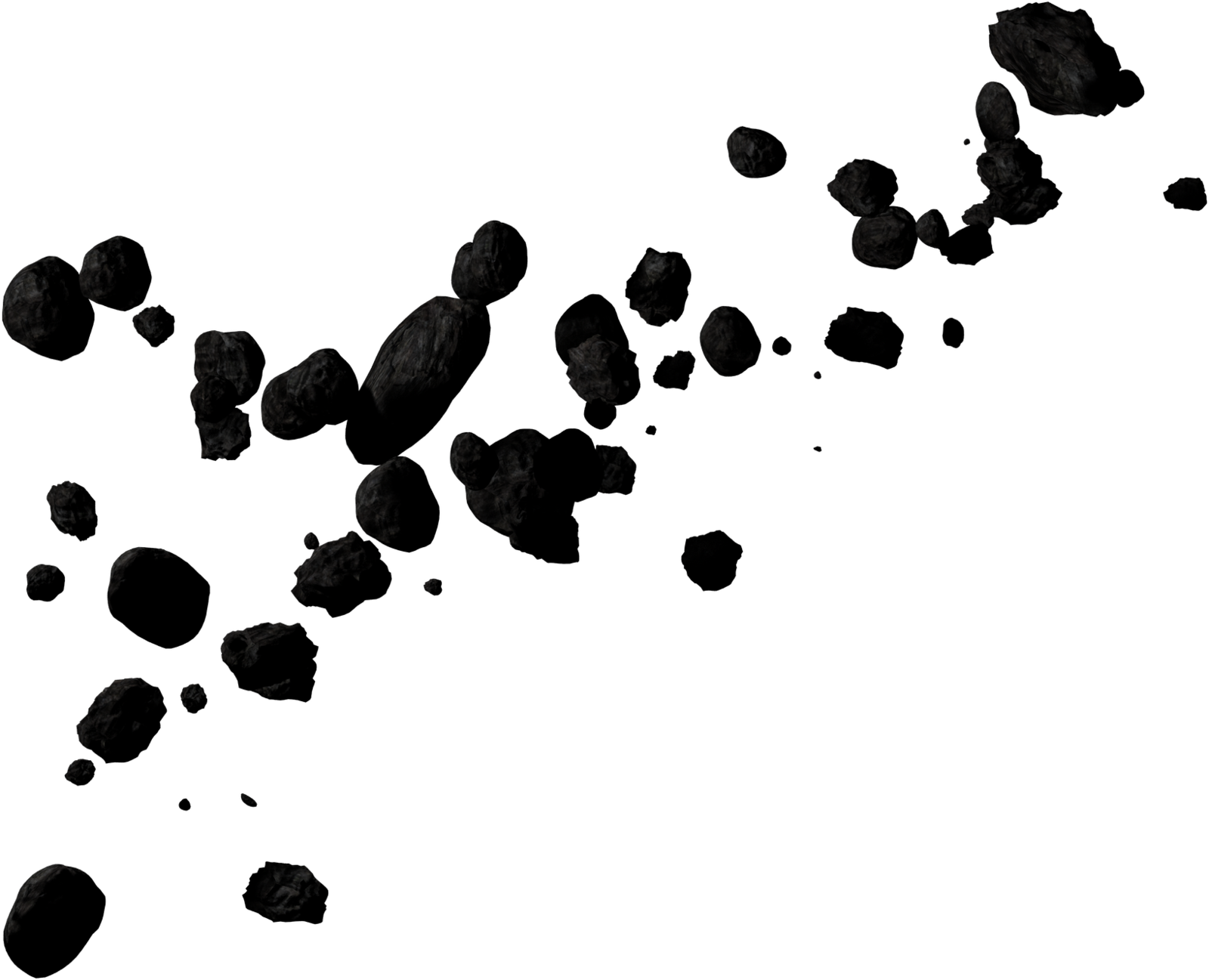 Asteroid Belt Space Rocks PNG Image