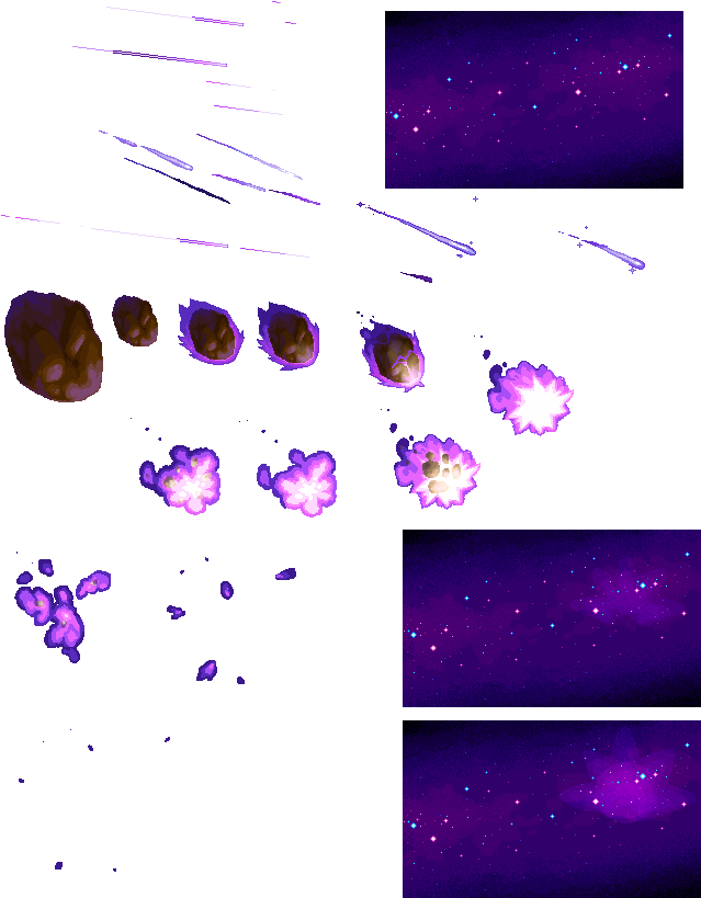 Asteroid Destruction Sequence PNG Image