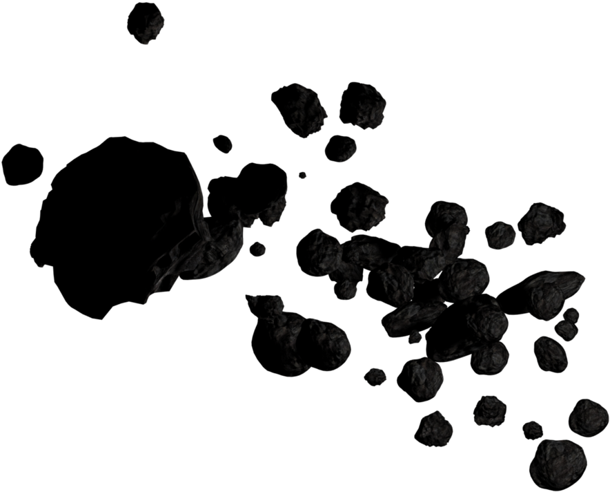 Asteroid Field Silhouette PNG Image