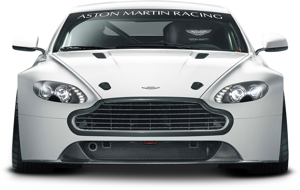 Aston Martin Racing Car Front View PNG Image