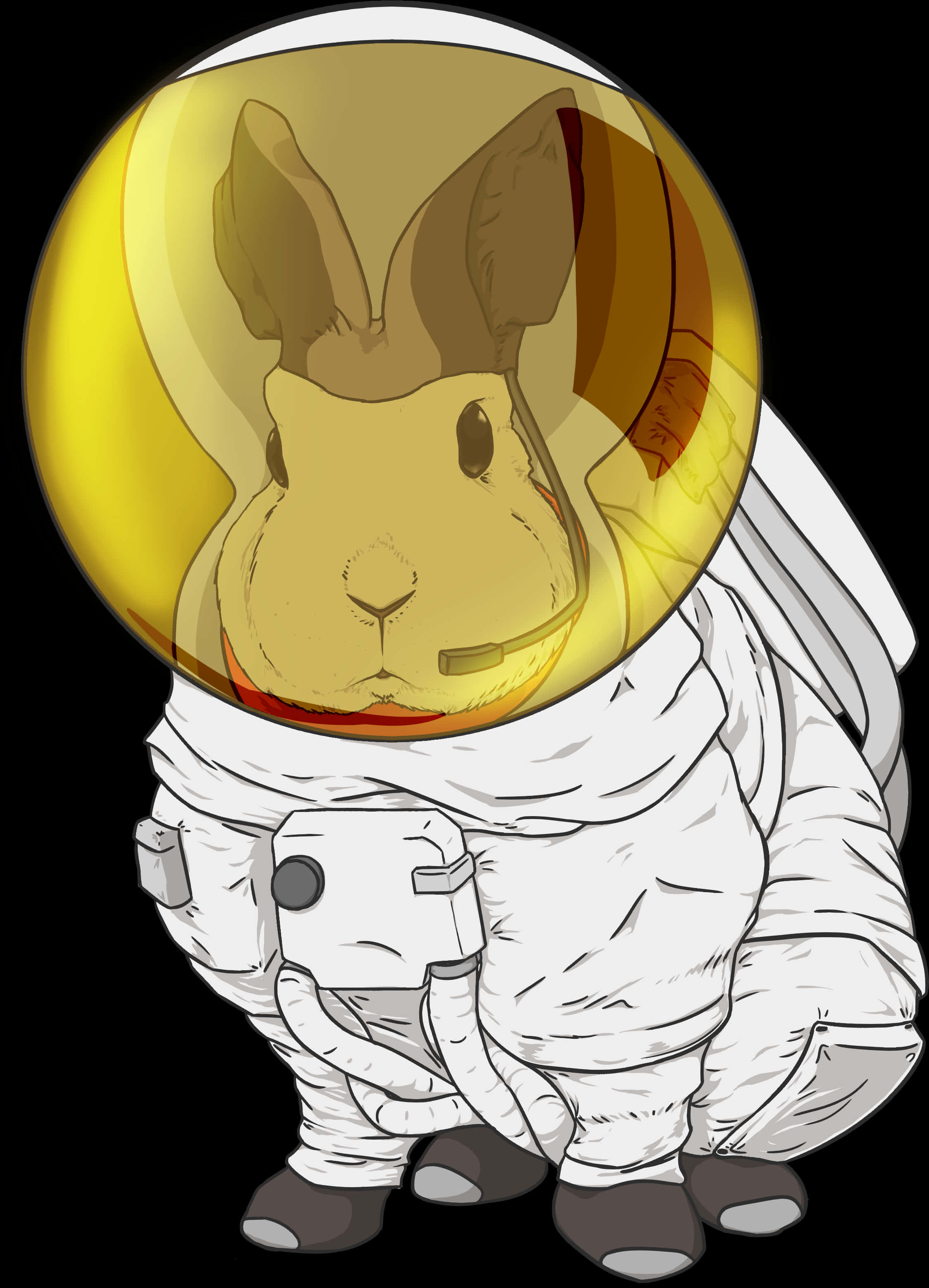 Astronaut Bunny Illustration PNG Image