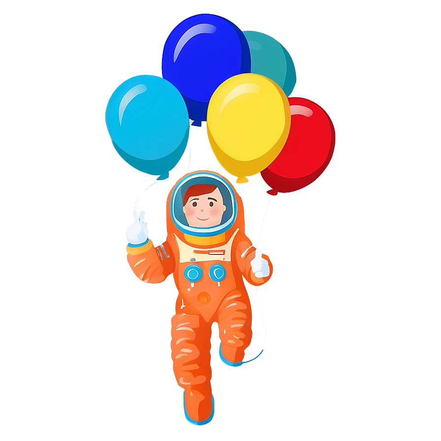 Astronaut Floating With Balloons Png 05212024 PNG Image