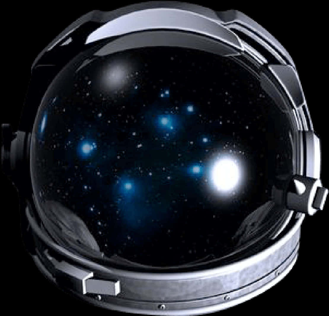 Astronaut Helmet Starry Space Reflection.jpg PNG Image