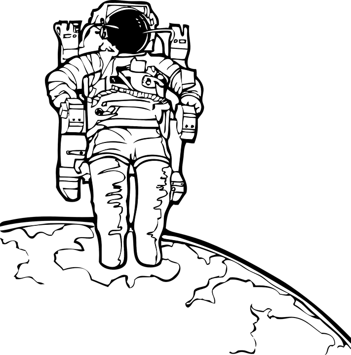 Astronaut Over Earth Illustration PNG Image