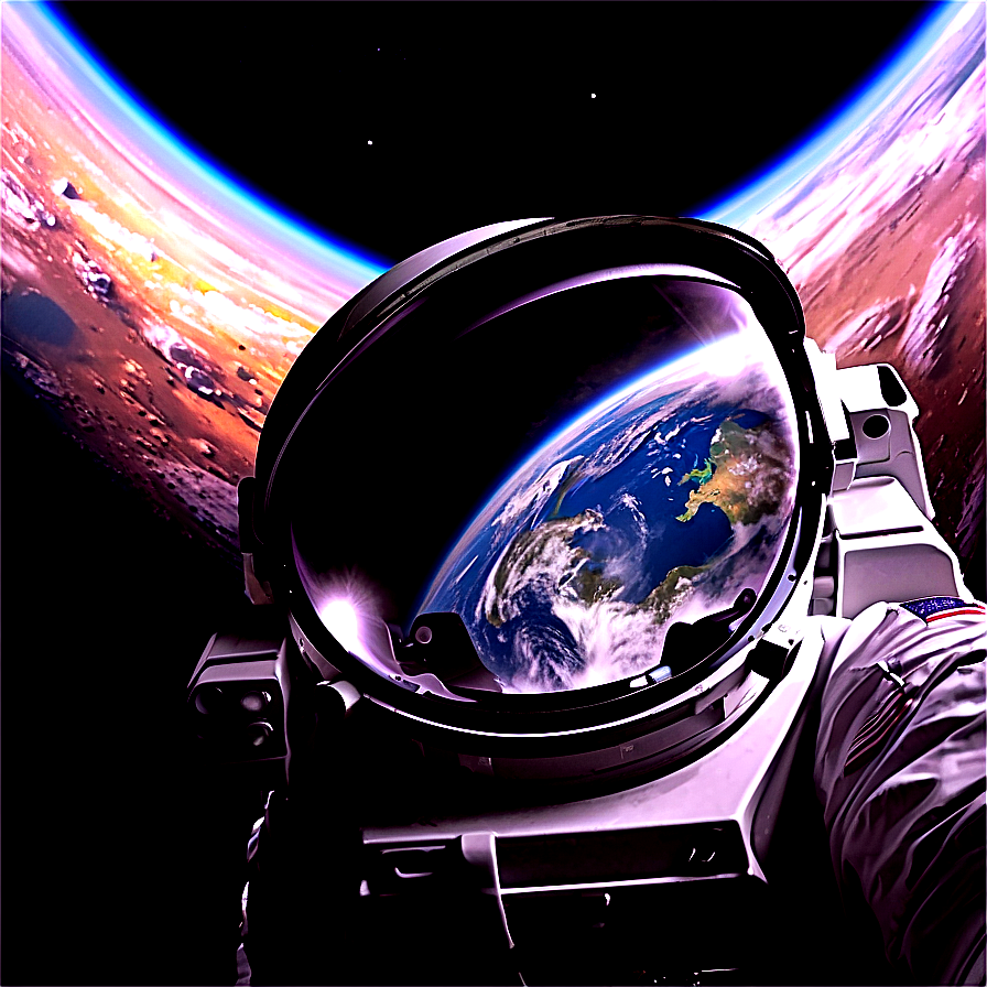 Astronaut Selfie In Space Png Kuh PNG Image