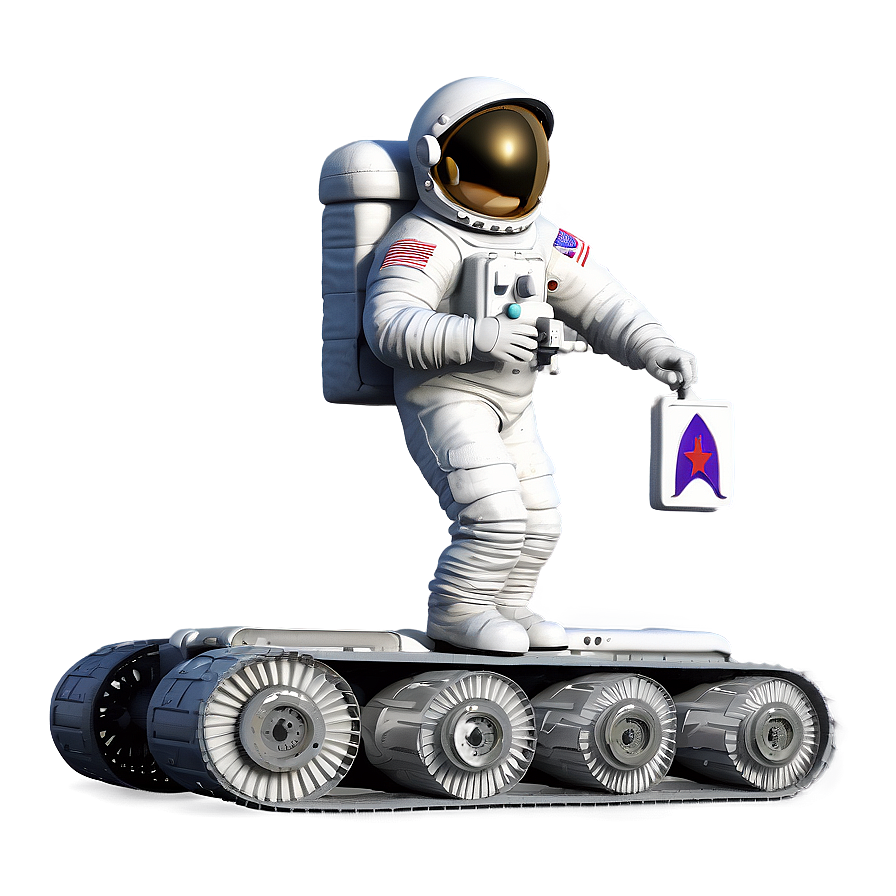 Astronaut With Space Rover Png Ahb67 PNG Image