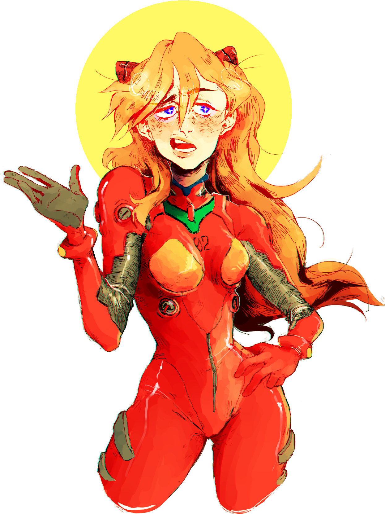 Asuka Langley Evangelion Pilot Illustration PNG Image