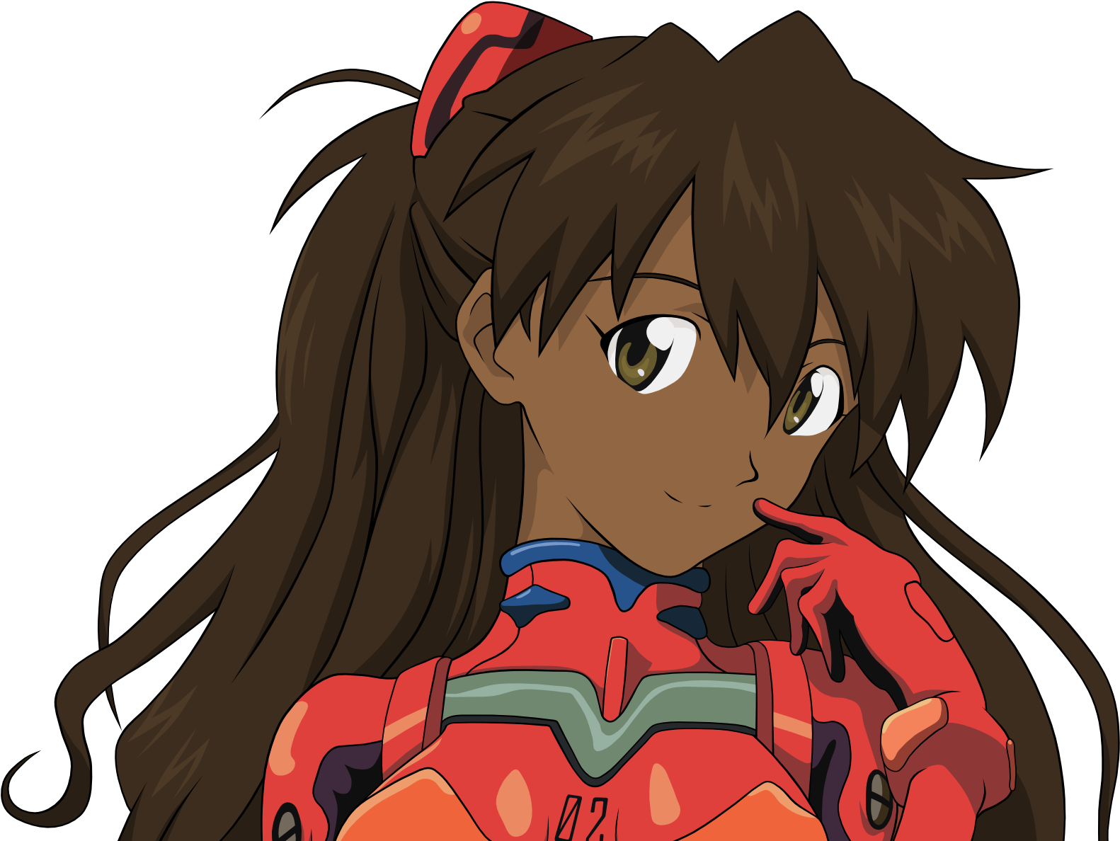 Asuka Langley Smiling Evangelion PNG Image