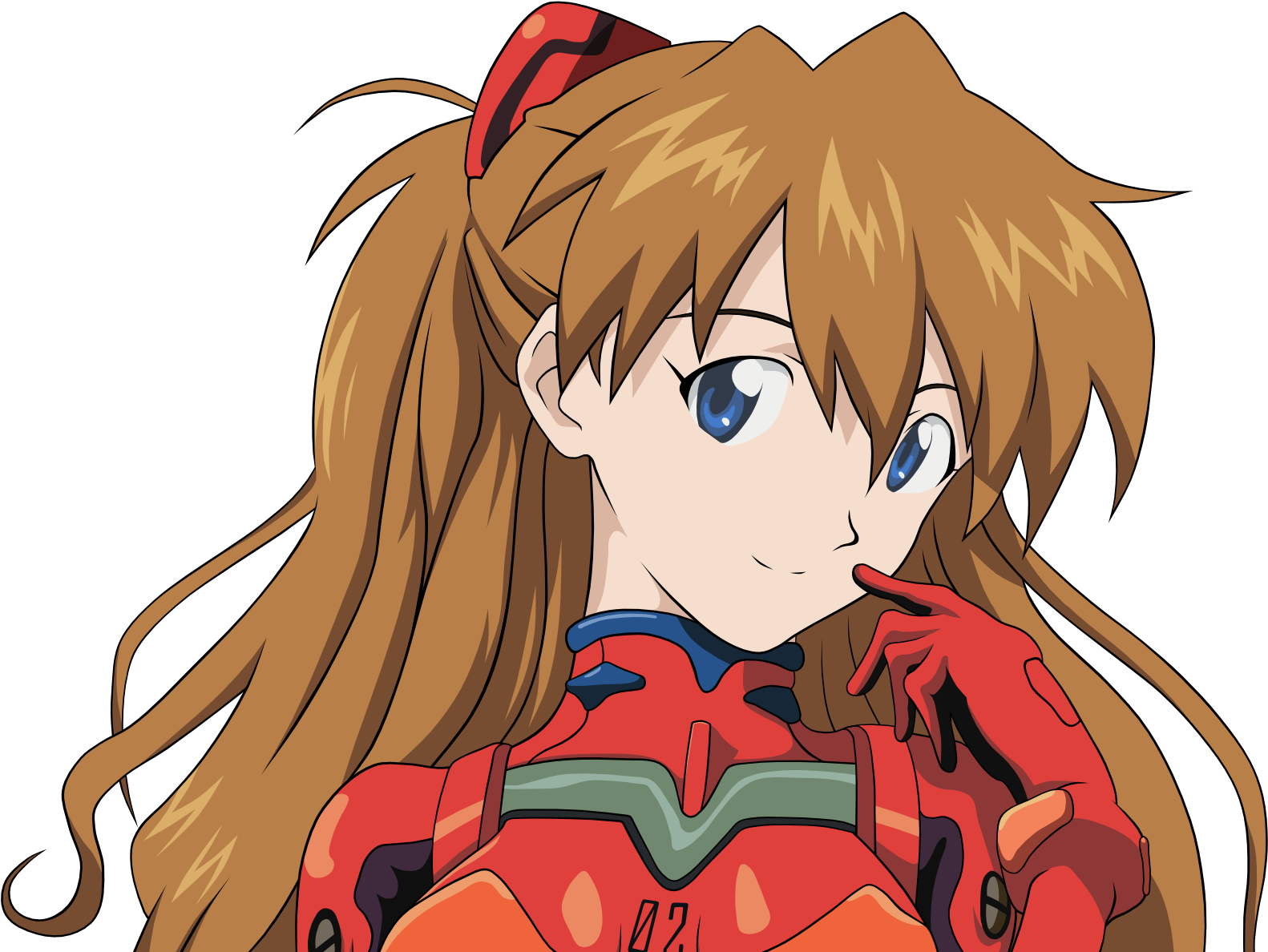 Asuka Langley Smiling Evangelion PNG Image