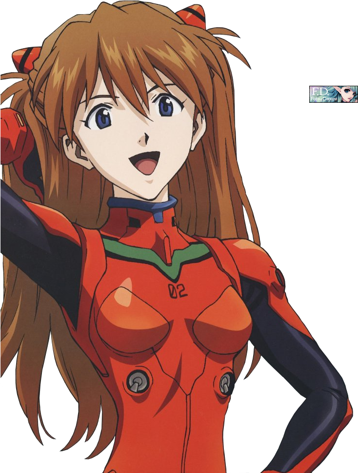 Asuka Langley Smilingin Plugsuit PNG Image