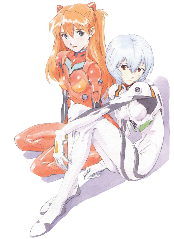 Asukaand Rei Evangelion Characters PNG Image