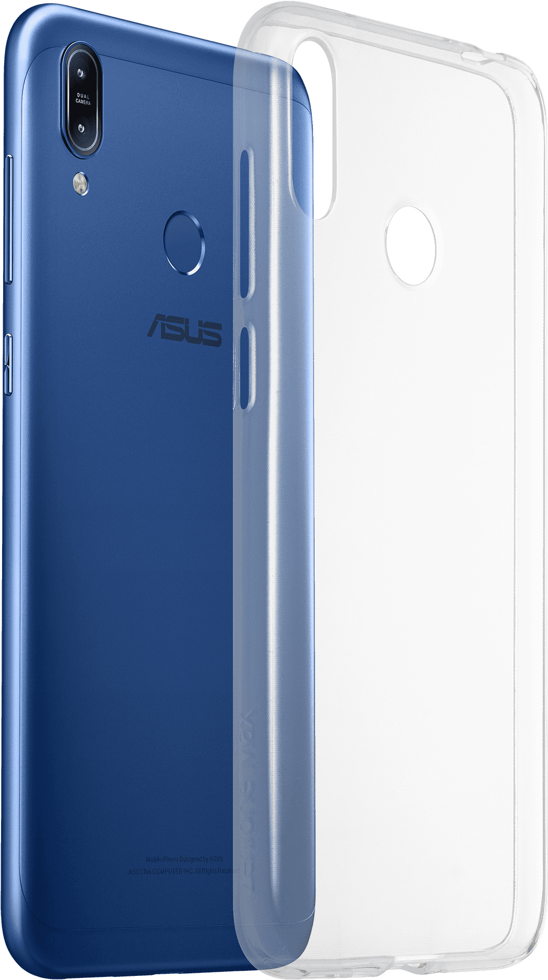 Asus Smartphonewith Clear Case PNG Image