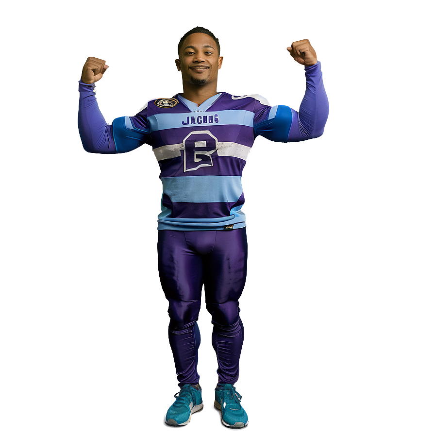 Athlete Flexingin Jaguars Jersey PNG Image