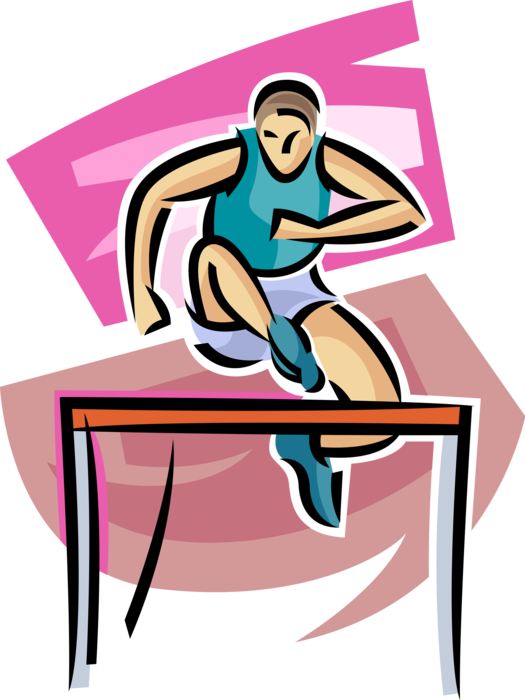 Athlete Hurdling Competition PNG Image