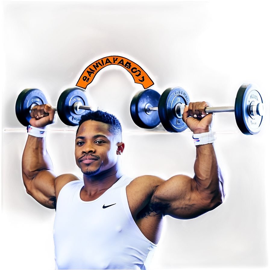 Athlete Lifting Weights PNG Image