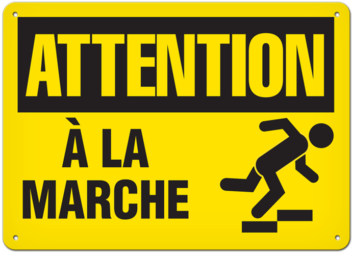 Attention Watch Your Step Sign PNG Image