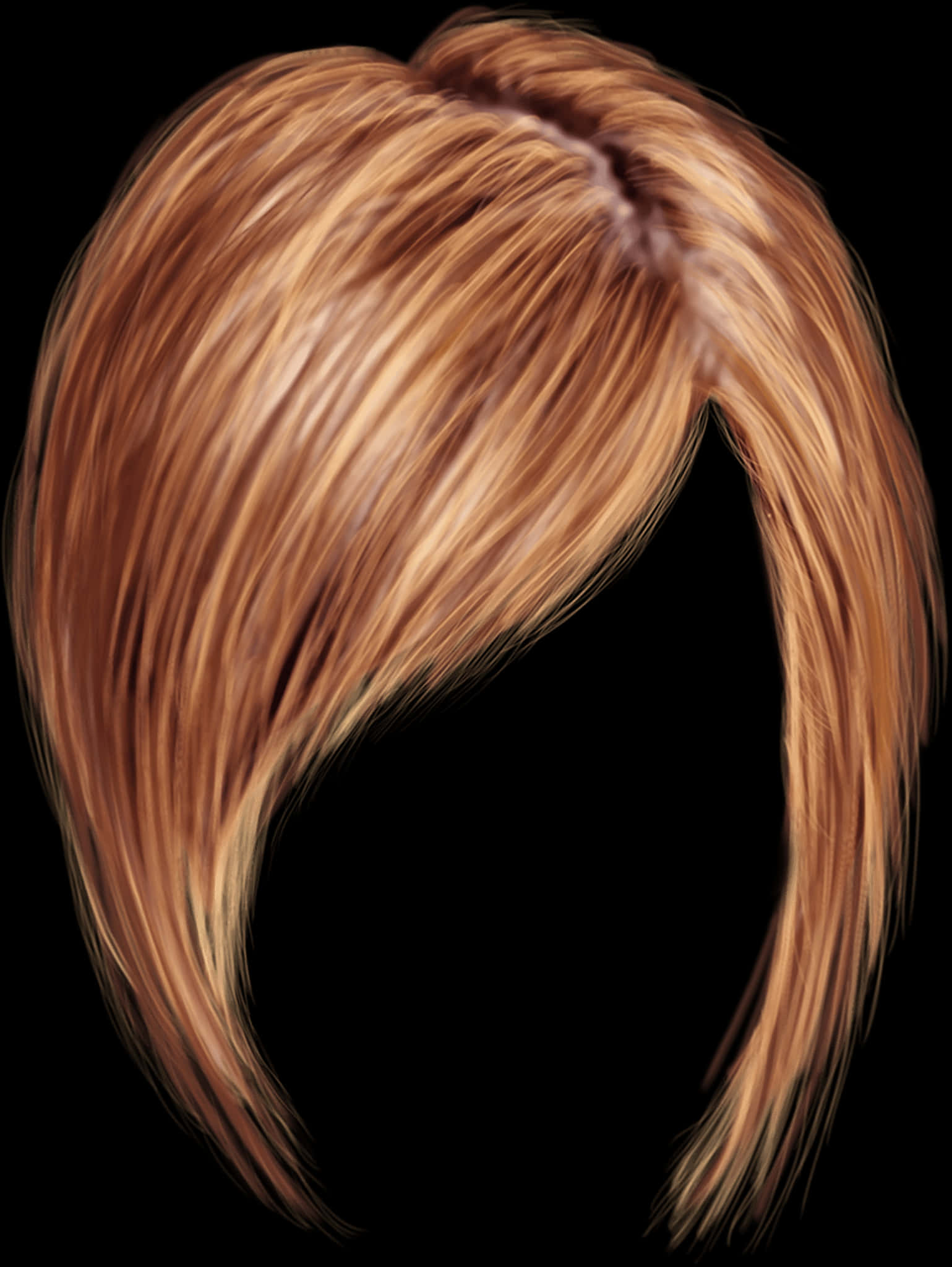 Auburn Hair Flip Style PNG Image