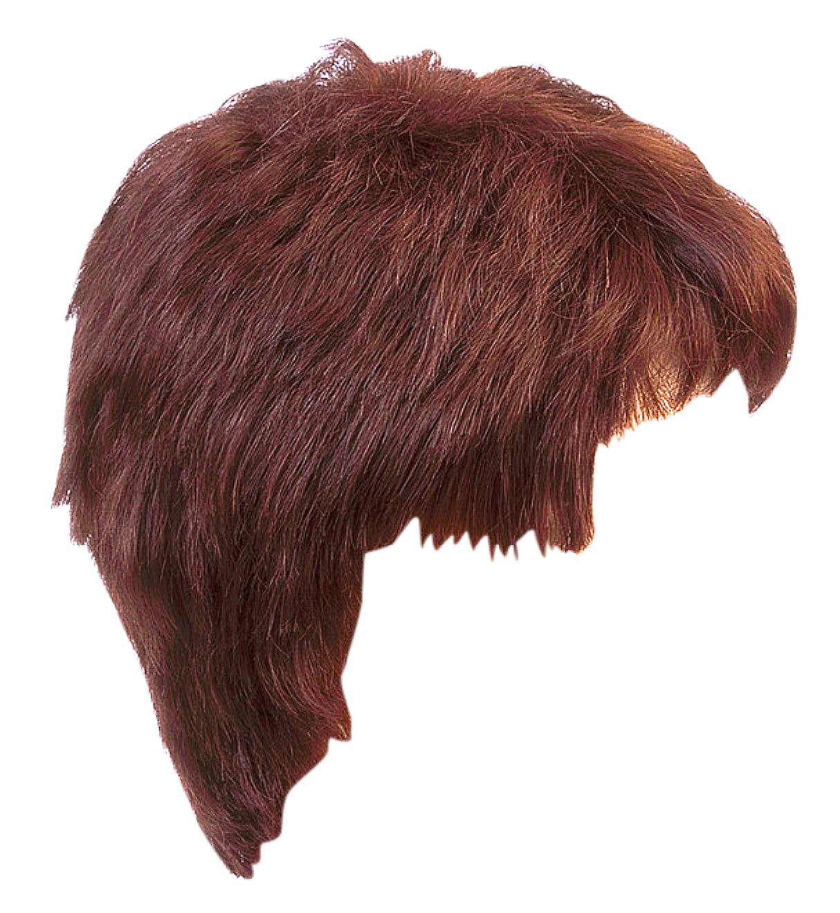 Auburn Hair Wig Isolated PNG Image