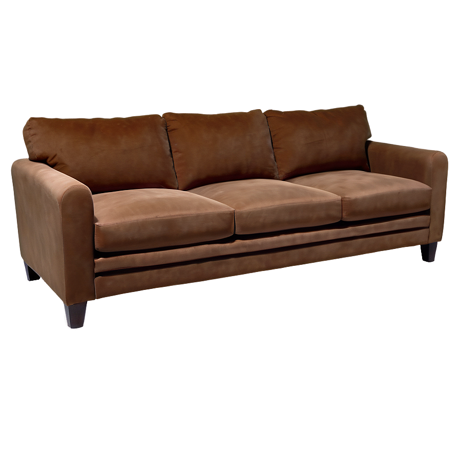 Auburn Suede Couch Png 06252024 PNG Image