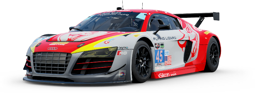 Audi R8 L M S Racecar Side View PNG Image