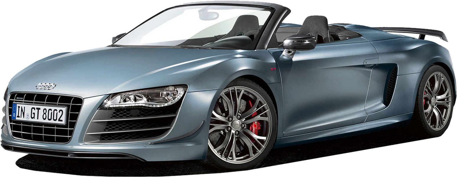 Audi R8 Spyder Convertible Side View PNG Image