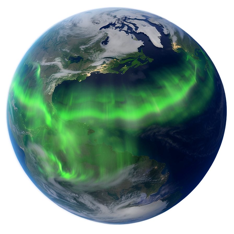 Aurora Borealis From Space Png Jft1 PNG Image