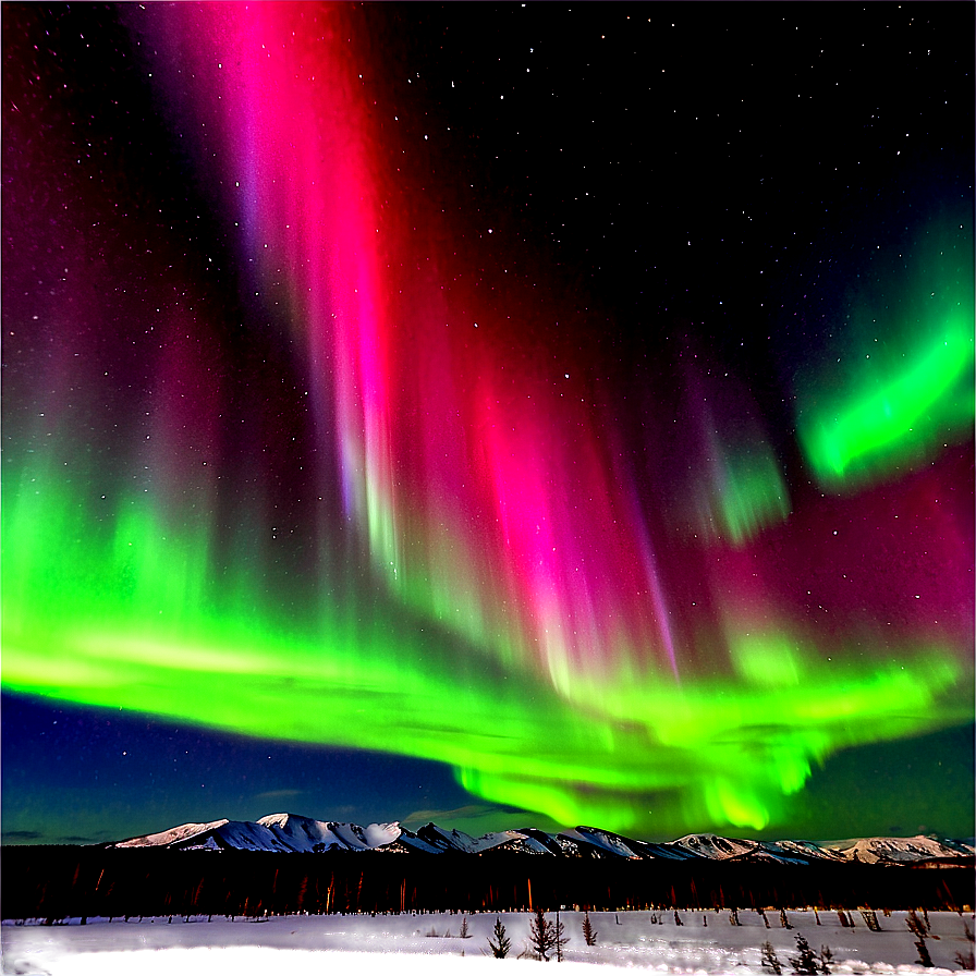 Aurora Borealis Over Tundra Png 46 PNG Image