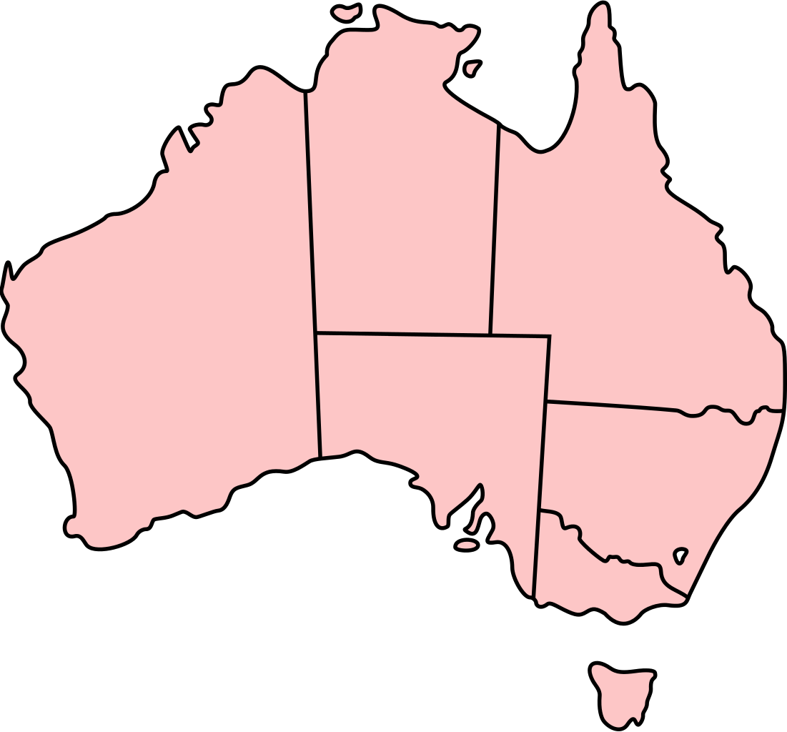 Australia Simplified Map Outline PNG Image