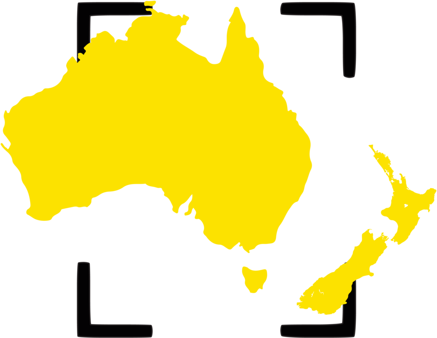 Australiaand New Zealand Map Outline PNG Image