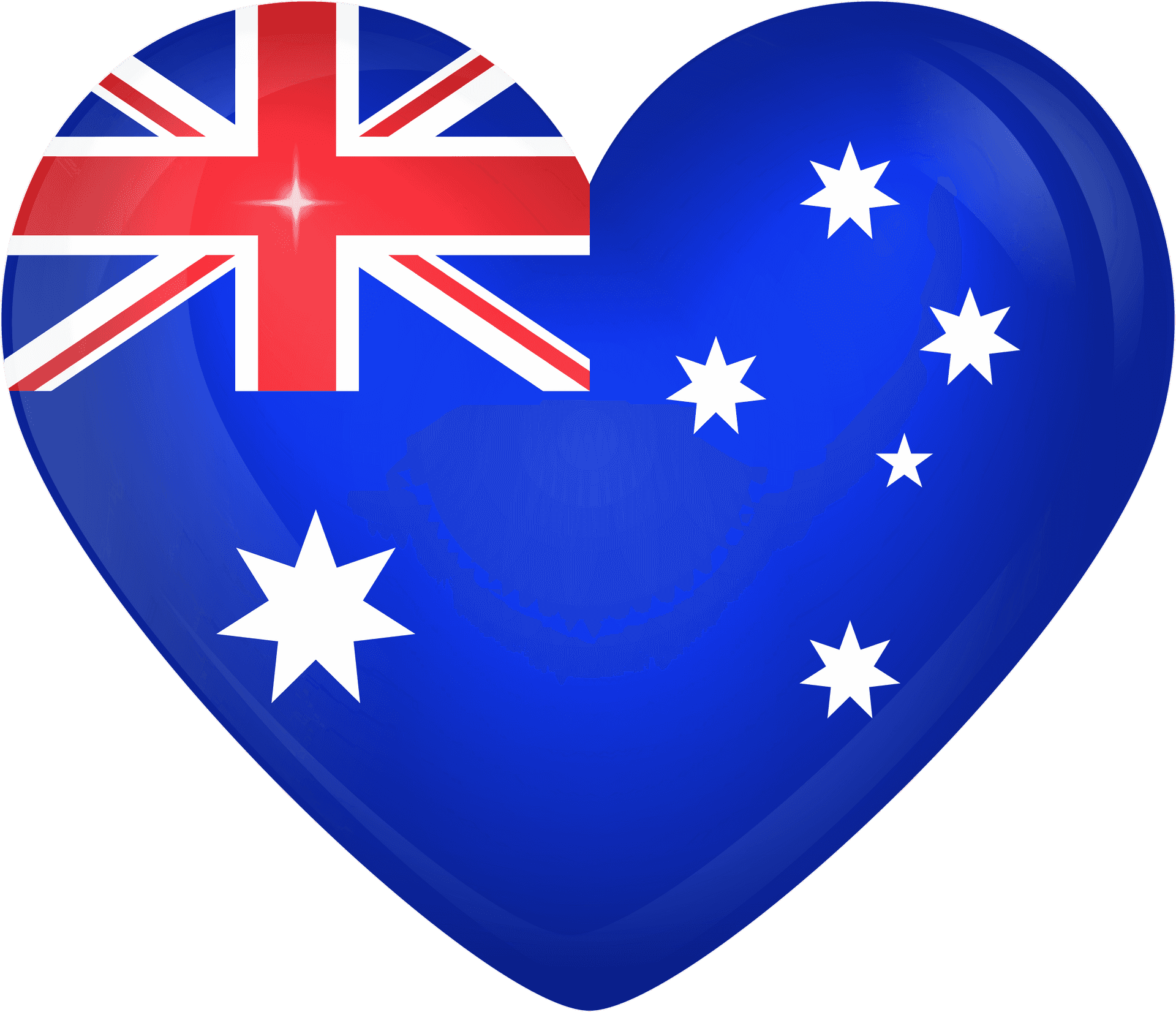 Australian Flag Heart Shaped Graphic PNG Image