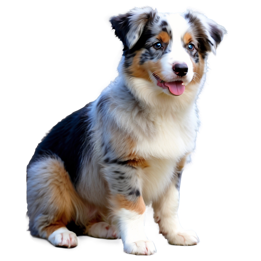 Australian Shepherd And Puppy Png Baf PNG Image