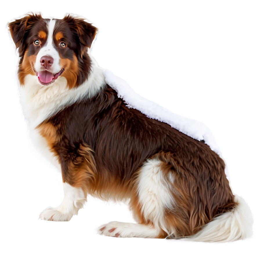 Australian Shepherd In Snow Png Xwf99 PNG Image