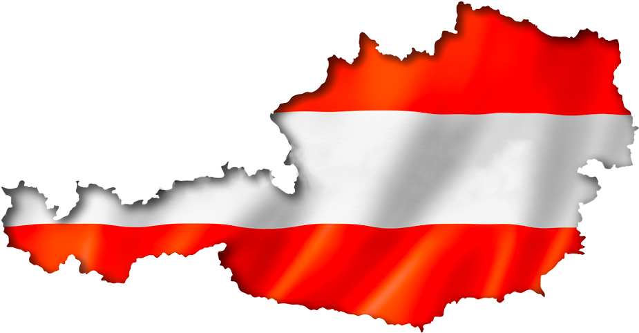 Austrian Flag Map Silhouette PNG Image