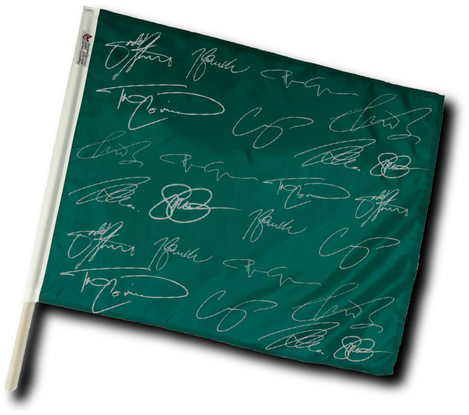 Autographed Green Flag PNG Image