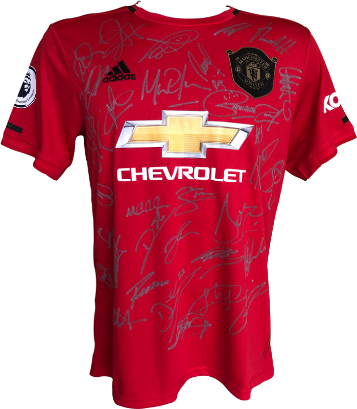 Autographed Manchester United Red Jersey PNG Image