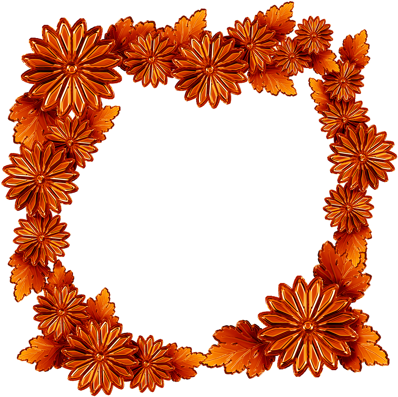 Autumn Chrysanthemum Frame PNG Image